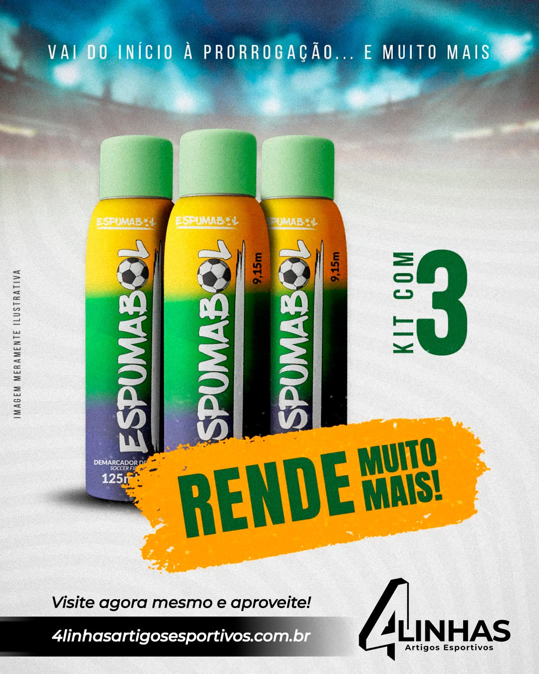 Kit Com 3 Sprays Demarcadores de Gramado ESPUMABOL