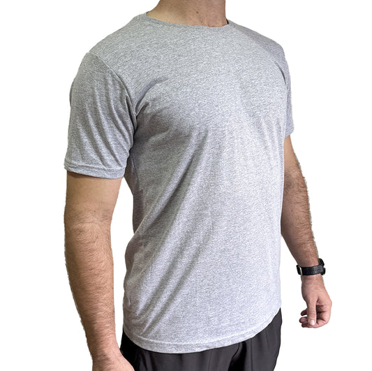 Camiseta Básica Cinza Algodão Peruano 4Linhas