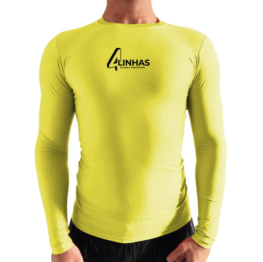 Camiseta Térmica Manga Longa Amarela Oficial 4LINHAS