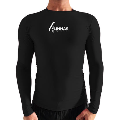 Camiseta Térmica Manga Longa Preta Oficial 4LINHAS