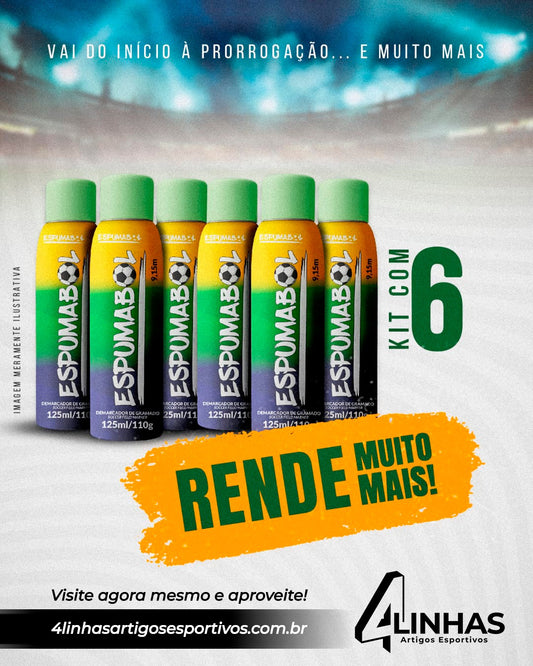 Kit Com 6 Sprays Demarcadores de Gramado ESPUMABOL