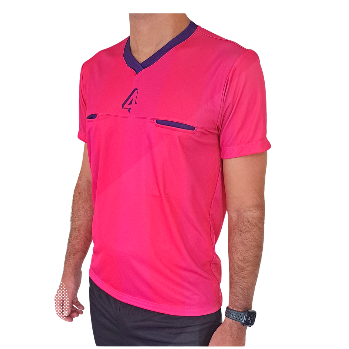 Camiseta Árbitro Uniforme Rosa 4LINHAS