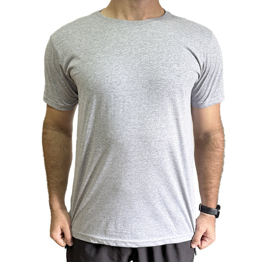 Camiseta Básica Cinza Algodão Peruano 4Linhas